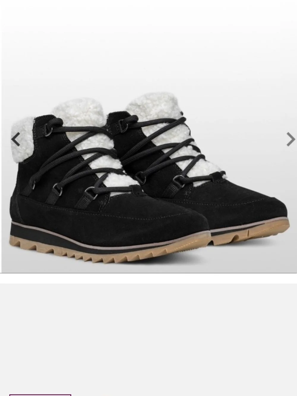 Sorel  Black Faux-Shearling Ankle Hiking Boots